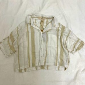 Striped button up shirt. Great for beach!